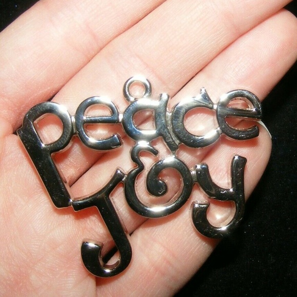 Gorham Silver Peace Joy Pendant Charm vintage Christmas Holiday - Picture 1 of 6